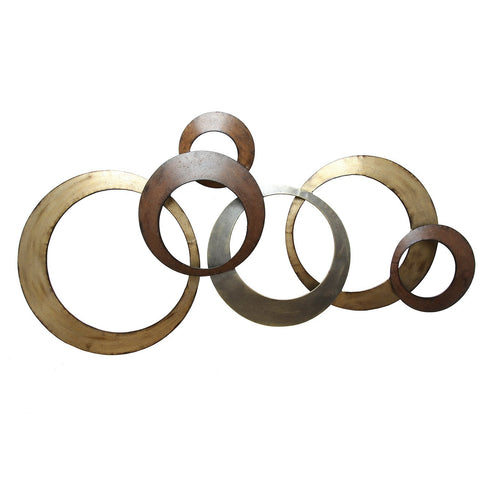 38" Gold And Bronze Geometric Metallic Wall Decor