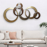 38" Gold And Bronze Geometric Metallic Wall Decor