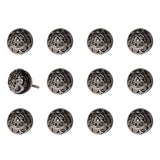 1.5" X 1.5" X 1.5" Black And Chrome  Knobs 12 Pack