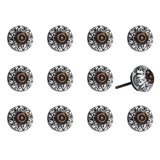 1.5" X 1.5" X 1.5" Black White Copper  Knobs 12 Pack