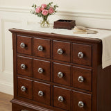Set of Twelve Black White And Copper Ceramic Geometric Drawer Pull Knobs
