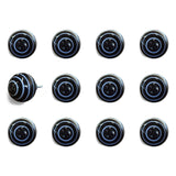1.5" X 1.5" X 1.5" Black And Light Blue Knobs 12 Pack