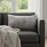 12" X 20" Gray Cowhide Pillow