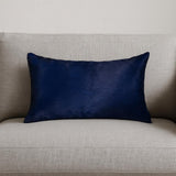 12" X 20" Navy Cowhide Throw Pillow