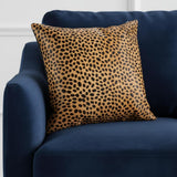 18" X 18" Orange and Black Animal Print Cowhide Zippered Pillow