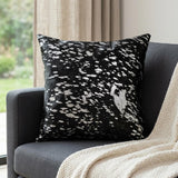 18" Black and Silver Cowhide Throw Pillow