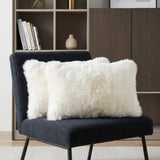 Set of Two 12" X 20" Natural Cowhide Throw Pillow