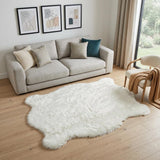 5' X 8' Polar Bear Off White Faux Hide Area Rug