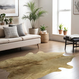 6' X 7' Taupe Cowhide Cowhide Print Area Rug