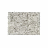 2' X 3' Gray And Ivory Faux Fur Area Rug