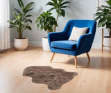 2' X 3' Taupe Genuine Sheepskin Shag Area Rug