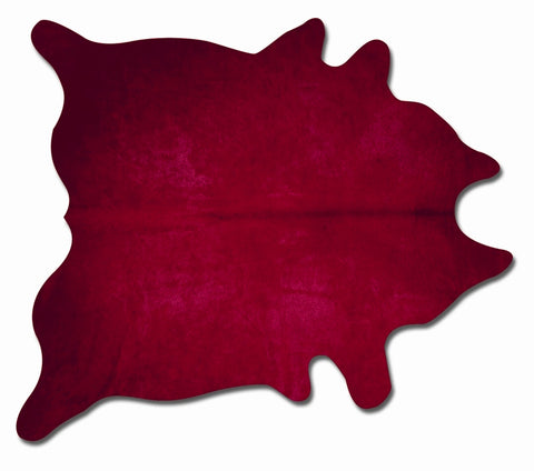 6' X 7' Burgundy Cowhide Area Rug
