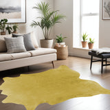 6' X 7' Gold Cowhide Cowhide Area Rug