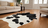 6' X 7' Black And White Cowhide Cowhide Print Area Rug