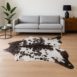 6' X 7' Brown And White Cowhide Cowhide Print Area Rug