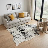 6' X 7' Black And White Cowhide Area Rug
