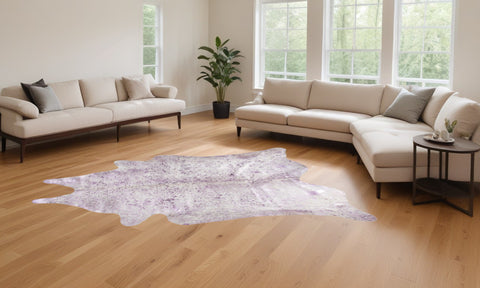 6' X 7' Gray Cowhide Cowhide Print Area Rug