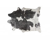 6' X 7' Black And Silver Cowhide Cowhide Print Area Rug