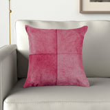 18" Fuchsia Cowhide Throw Pillow