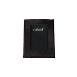 4" x 6" Black Cowhide Picture Frame with Mat