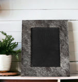 4" x 6" Gray Cowhide Tabletop Picture Frame with Mat