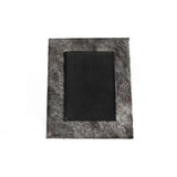 4" x 6" Gray Cowhide Tabletop Picture Frame with Mat