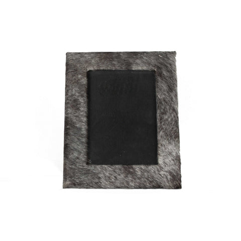 4" x 6" Gray Cowhide Tabletop Picture Frame with Mat