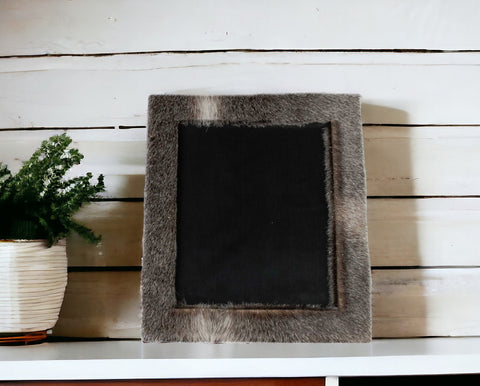 8" x 10" Gray Cowhide Tabletop Picture Frame with Mat