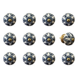 1.5" X 1.5" X 1.5" White Blue And Black  Knobs 12 Pack