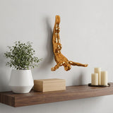 7" X 7" Gold Resin Diving Man Hanging Dimensional Sculpture