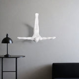 7" X 7" White Resin Diving Man Hanging Dimensional Sculpture