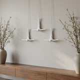 Set of Three White Resin Diving Man Hanging Dimensional Sculpture