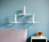 Set of Three White Resin Diving Man Hanging Dimensional Sculpture