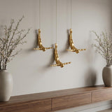Set of Three Gold Resin Diving Man Hanging Dimensional Sculpture