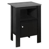 24" Black Wood Nightstand