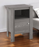 24" Gray Wood End Table With Shelf