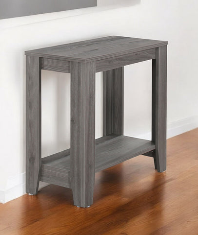 22" Gray Wood End Table With Shelf