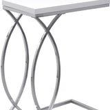 18.25" X 10.25" X 25" White Mdf Metal Accent Table