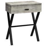 22" Black And Gray Wood And Metal End Table With Drawer