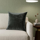 18" X 7" X 18" Transitional Charcoal Solid Pillow Cover With Poly Insert
