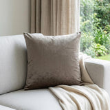 18" X 7" X 18" Transitional Taupe Solid Pillow Cover With Poly Insert