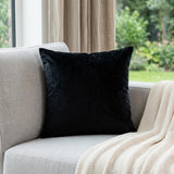 18" X 7" X 18" Transitional Black Solid Pillow Cover With Poly Insert