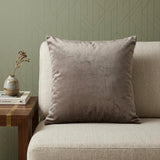 20" Taupe Cotton Blend Throw Pillow