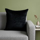 20" Black Cotton Blend Throw Pillow