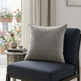 20" X 7" X 20" Transitional Gray Solid Pillow Cover With Poly Insert