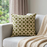 18" X 7" X 18" Transitional Beige Printed Pillow Cover With Poly Insert