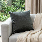 22" X 7" X 22" Transitional Charcoal Solid Pillow Cover With Poly Insert