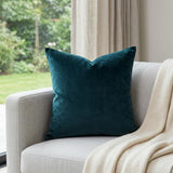 22" X 7" X 22" Transitional Dark Blue Solid Pillow Cover With Poly Insert