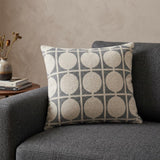 20" X 7" X 20" Transitional Tan & Grey Pillow Cover With Poly Insert
