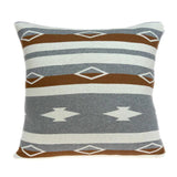 20" Brown Gray And Ivory Southwestern Cotton Throw Pillow
